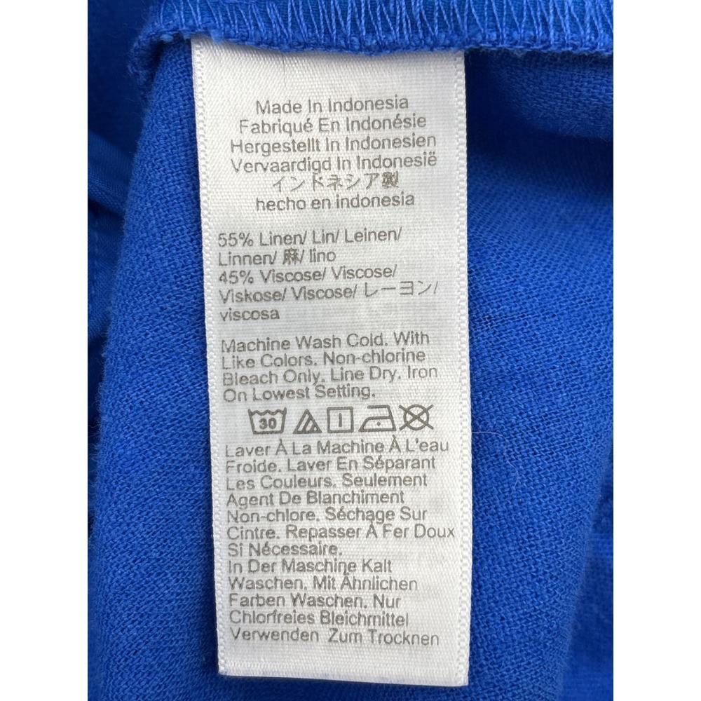 J.Crew Womens Linen Viscose Shift Dress Cobalt Blue Pockets Size P00 NWT CK844 - Picture 10 of 11